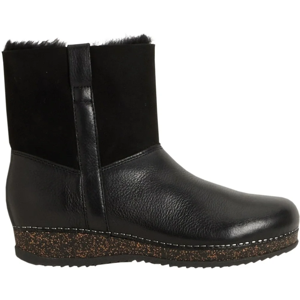 NEW Dansko Women Boots Sz‎ 38 US 7 - 7.5 McKenzie Shearling-Lined  Leather Black